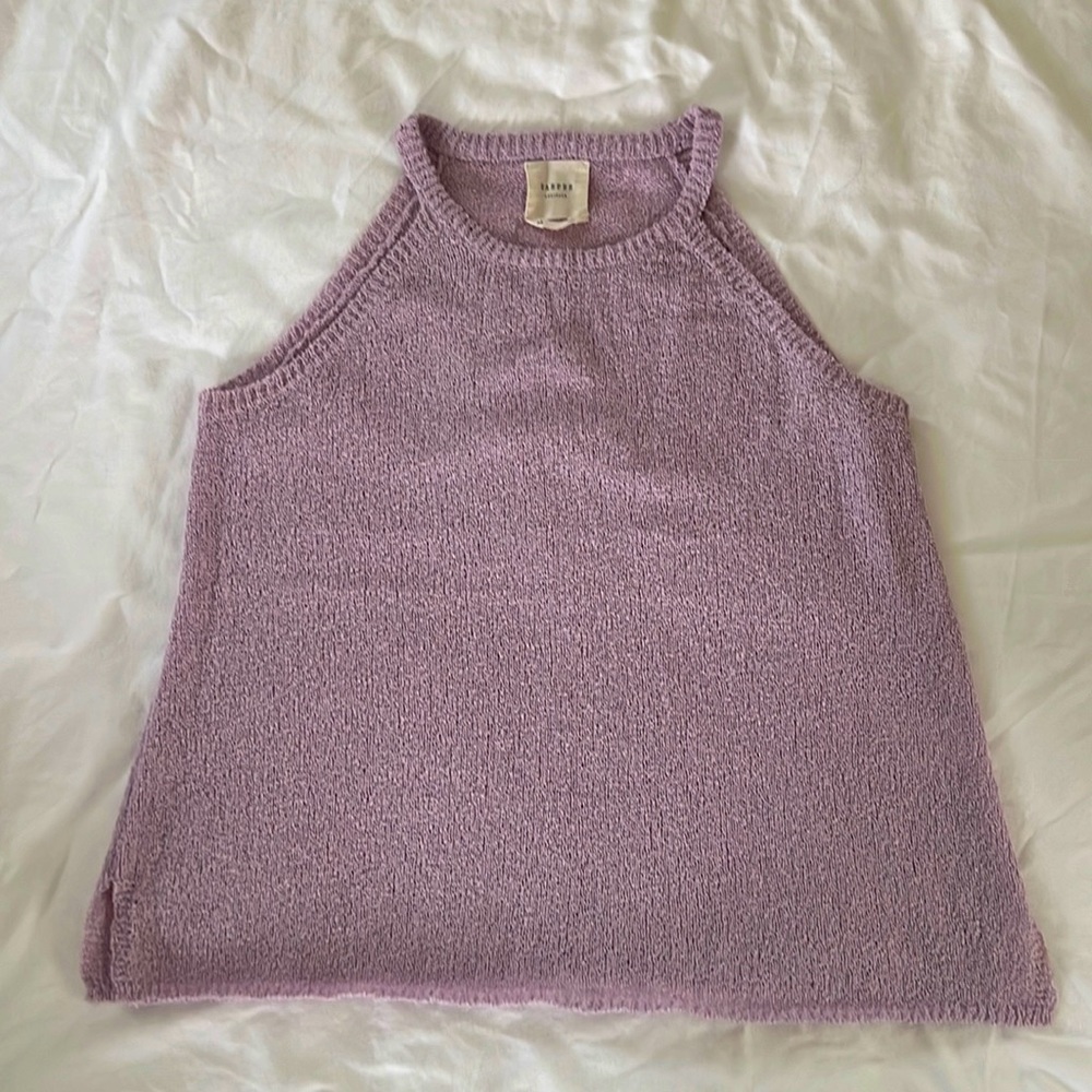 Lavender High Neck Sleeveless Top